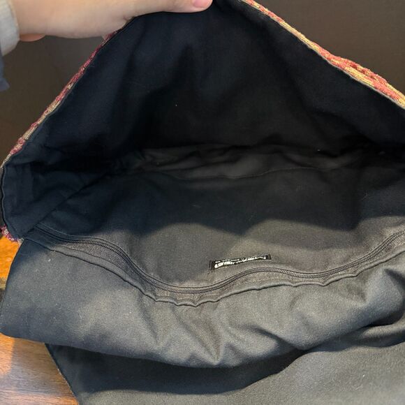 MARUCA Tapestry Crossbody Bag - Flora Red Floral Jacquard Boho Messenger - Picture 5 of 8